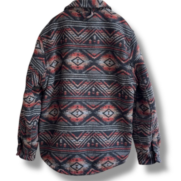 Jachs Men’s Wool Blend Shirt Jacket Aztec Print Used with Care - Picture 4 of 7